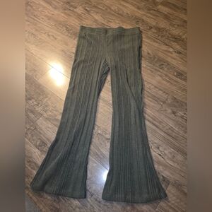 No Boundaries Olive Ribbed Flare Pants